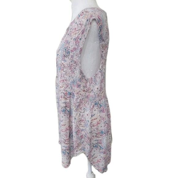 Knox Rose Paisley Tank Top Women's XXL Smocked Sleeveless Rayon‎ Summer Shirt - Picture 4 of 15